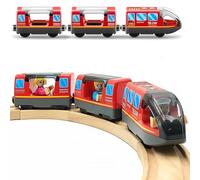 Zuoan Treno alimentato a batteria per ferrovia in legno set giocattolo ad alta velocità per bambini 3 4 5 anni ragazzi bambini frizioni magnetiche
