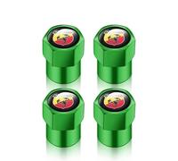 ZUOBYMBC 4 Pezzi Auto Cappucci Valvole per Abarth 500 595 124,Tappo Valvola Pneumatico,Accessori per Pneumatici,Tappini gomme Auto,Auto Decorazione Accessor,Green
