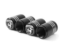 ZUOBYMBC 4 Pezzi Auto Cappucci Valvole per Abarth 695,Tappo Valvola Pneumatico,Accessori per Pneumatici,Tappini gomme Auto,Auto Decorazione Accessor,Black