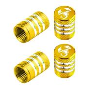 ZUOBYMBC 4 Pezzi Auto Cappucci Valvole per Abarth,Tappo Valvola Pneumatico,Accessori per Pneumatici,Tappini gomme Auto,Auto Decorazione Accessor,Yellow