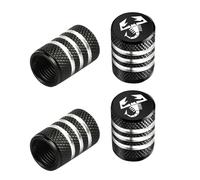 ZUOBYMBC 4 Pezzi Auto Cappucci Valvole per Abarth,Tappo Valvola Pneumatico,Accessori per Pneumatici,Tappini gomme Auto,Auto Decorazione Accessor,Black