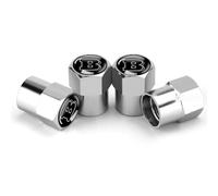 ZUOBYMBC 4 Pezzi Auto Cappucci Valvole per Brabus,Tappo Valvola Pneumatico,Accessori per pneumatici,Tappini gomme auto,Auto Decorazione Accessor,Silver