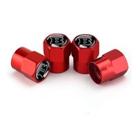 ZUOBYMBC 4 Pezzi Auto Cappucci Valvole per Brabus,Tappo Valvola Pneumatico,Accessori per Pneumatici,Tappini gomme Auto,Auto Decorazione Accessor,Red
