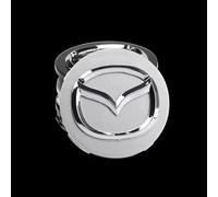 ZUOBYMBC 4 Pezzi Coprimozzo Coprimozzi per Mazda 2 2007-2010,Coprimozzo per Auto,Tappi per Ruote Cerchi Coprimozzi,Coprimozzi Ruota,Centro Tappo Trim Emblema,Silver