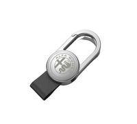 ZUOBYMBC Portachiavi per Auto per Alfa Romeo Junior 2024, Portachiavi Creativi Decorativi per Auto Macchina Regalo,Parti di Ricambio per Portachiavi,Portachiavi Regalo,Silver-M