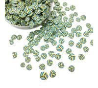 Zuoeay 50/100 g di perline in argilla polimerica a forma di pallavolo, per progetti fai da te, gioielli, unghie, arte e sport, decorazione a tema pallavolo