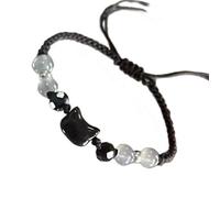 Zuoeay Braccialetto con lustrini di sicurezza con segno zodiacale, coppia di gattini acromatici, in materiale morbido, regalo di anniversario, coppia di braccialetti con perline, Misura unica, come