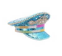 Zuoeay Cappello leggero con strass resistenti in acrilico per donne e uomini, capitano per festival, feste ed eventi in costume, cappello da festa accattivante