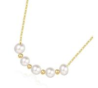 Zuoeay Collana di perle fatte a mano con ciondolo a catena in lega di texture multifunzione adatta per le donne collana di perle, Misura unica, come descritto, come descritto