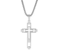 Zuoeay Collana unica con croce cava moderna collana a croce cava lunga durata gioielli per uso quotidiano gioielli di fede moderna, Misura unica, come descritto, come descritto