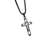 Zuoeay Collana unica con croce cava moderna collana a croce cava lunga durata gioielli per uso quotidiano gioielli di fede moderna, Misura unica, come descritto, come descritto