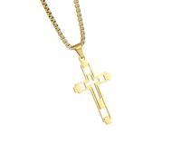 Zuoeay Collana unica con croce cava moderna collana a croce cava lunga durata gioielli per uso quotidiano gioielli di fede moderna, Misura unica, come descritto, come descritto