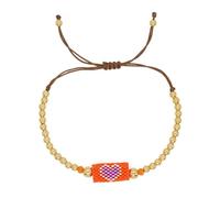 Zuoeay Elegante catena da polso intrecciata con cristalli fatti a mano e perline in rame dorato per una vestibilità versatile con perline di cristallo, Misura unica, come descritto