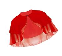 Zuoeay Elegante scialle da principessa, in tulle, realizzato a mano, accessorio per abito da donna, per feste a tema, abbigliamento casual per lo shopping, Rosso, Taglia unica