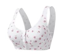 Zuoeay Florals PrintBras per le donne Nessuno Ferretto Chiusura frontale Comfort Everyday Reggiseni Snaps Chiusura Reggiseno Brassiere Regali Chiusura Anteriore Reggiseni Sportivi, H, L
