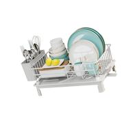 Zuoeay Moderno Bianco Ferro Piatto Bambino Sicuro Controsoffitto Evidenziando Rimovibile Addition Basket E Risposta di Scarico Efficiente Risposta 38x26x15cm Pieghevole Cucina Controsoffitto Rack