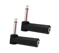 Zuoeay Professionale 6.35mm 90Degree Adattatore ABS Alloggiamento Con Piastra Oro Per Il Suono Chiaro Per Chitarra Elettrica Adattatore Maschio A Femmina