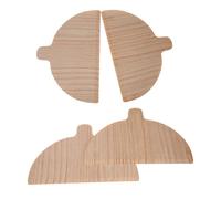 Zuoeay Set di 4 bucce per pizza semicircolari multiuso con manico in legno, utensili da cucina professionali, accessori da cucina in legno per forno
