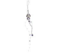 Zuoeay Y2K Medusa Telefono Charm Portachiavi Cristallo Stella Perla Catena Mobile Unico Frange Cordino Per Le Donne Ragazze Del Telefono Del Pendente Della Cinghia Cordino, Viola, Taglia unica