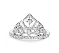 ZUOHUI Anello con Corona in Argento S925 Anelli impilabili in Stile Elegante Francese for Anello da Donna in Argento Sterling con Fede Nuziale(6)