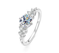 ZUOHUI Anello da Donna Rotondo in moissanite Placcato in Oro con Stella scoppiata a 6 Punte(7)