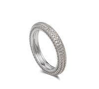 ZUOHUI Anello dell'eternità da Donna in Argento Sterling S925 con moissanite/zircone, Fede Nuziale impilabile da 1,2 mm, Regalo di Fidanzamento for Anniversario con Scatola(Silver Zircon,6)