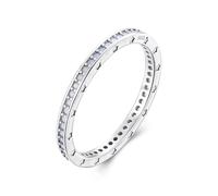 ZUOHUI Anello impilabile in Argento Sterling S925 con Opale Blu a Forma di Stella for Donna - Fascia Sottile Geometrica, Fede Nuziale, Regalo for Anniversario(8)