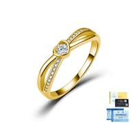 ZUOHUI Anello in moissanite con Cuore Incrociato in Argento Sterling 925