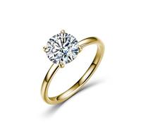 ZUOHUI Anello Moissanite in Argento Sterling 925 for Donne e Uomini, purezza VVS Colore D 2.9CTW, Fede Nuziale di Fidanzamento Solitario, Anello Anniversario impilabile(Gold,6)