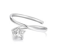 ZUOHUI Anello regolabile multi-anello S925 con stella - Fascia aperta scintillante for donna e uomo, gioiello unisex impilabile for tutti i giorni e le occasioni speciali
