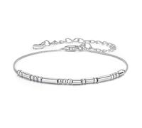 ZUOHUI Bracciale in Codice Morse in Argento Sterling S925, Braccialetto con Perline con Messaggio Segreto Ti Amo, Regalo di Gioielli con Catena Regolabile da 15 + 6 cm for Lei