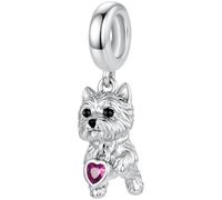 ZUOHUI Charm a Forma di Cagnolino Westie Compatibile con bracciali Pandora(YIC253)