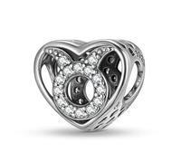 ZUOHUI Charm a forma di cuore con 12 segni zodiacali in argento sterling 925 da donna, for braccialetti Pandora, regalo fai da te for la creazione di gioielli for donne, mogli e figlie.(Taurus)
