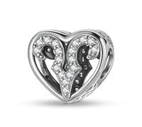ZUOHUI Charm a forma di cuore con 12 segni zodiacali in argento sterling 925 da donna, for braccialetti Pandora, regalo fai da te for la creazione di gioielli for donne, mogli e figlie.(Aries)