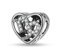 ZUOHUI Charm a forma di cuore con 12 segni zodiacali in argento sterling 925 da donna, for braccialetti Pandora, regalo fai da te for la creazione di gioielli for donne, mogli e figlie.(Capricorn)