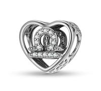 ZUOHUI Charm a forma di cuore con 12 segni zodiacali in argento sterling 925 da donna, for braccialetti Pandora, regalo fai da te for la creazione di gioielli for donne, mogli e figlie.(Libra)