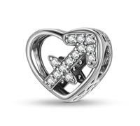ZUOHUI Charm a forma di cuore con 12 segni zodiacali in argento sterling 925 da donna, for braccialetti Pandora, regalo fai da te for la creazione di gioielli for donne, mogli e figlie.(Sagittarius)