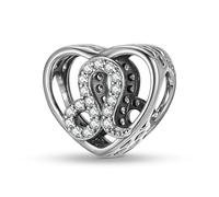 ZUOHUI Charm a forma di cuore con 12 segni zodiacali in argento sterling 925 da donna, for braccialetti Pandora, regalo fai da te for la creazione di gioielli for donne, mogli e figlie.(Leo)