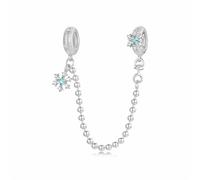 ZUOHUI Charm a forma di fiocco di neve in argento Sterling S925 con catena di sicurezza per la creazione di gioielli fai da te - Regalo per donne | Compatibile con i braccialetti Pandora