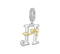 ZUOHUI Charm a forma di lettera con fiocchetto per bracciale Pandora