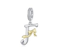 ZUOHUI Charm a forma di lettera con fiocchetto per bracciale Pandora