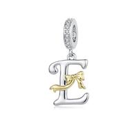 ZUOHUI Charm a forma di lettera con fiocchetto per bracciale Pandora