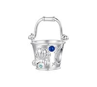 ZUOHUI Charm a forma di stella marina, conchiglia e tavola da surf in argento Sterling S925 - Per la creazione di gioielli fai-da-te - Compatibili con bracciali Pandora(Beach Bucket)