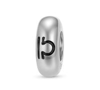 ZUOHUI Charm con distanziatore in gomma for bracciale Pandora, in argento sterling 925, con linee nere e 12 costellazioni, da donna(Libra)