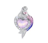 ZUOHUI Charm Cuore Sirena in Rame Placcato for Pandora Bracciale DIY