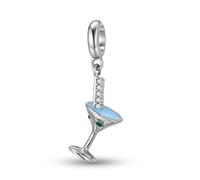ZUOHUI Charm da donna a forma di cocktail di ghiaccio in argento Sterling S925, compatibile con bracciali e collane Pandora, Biagi, Troll e Chamilia
