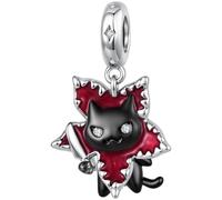 ZUOHUI Charm Halloween in rame placcato oro nero for Pandora Bracciale | Set di compatibile con Troll Biagi Chamilia Ragno Zucca Luminosi Gioielleria Regalo for Lei Ciondolo Pendente Compleanno