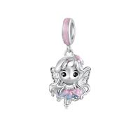 ZUOHUI Charm in argento sterling 925 a forma di elfo guardiano per braccialetti Pandora, creazione di gioielli fai da te, regalo di compleanno per donne(Flower Spirits BSC1201)