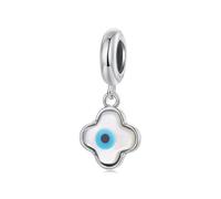ZUOHUI Charm in argento Sterling 925 con trifoglio e malocchio for la creazione di gioielli fai da te, regalo for lei, compatibile con i braccialetti Pandora - Donne, moglie, figlia