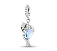 ZUOHUI Charm in argento Sterling con pietra di luna e leopardo - Creazione di gioielli fai da te in argento 925, compatibile con i bracciali Pandora, regalo for donna (compleanno, festa della mamma)